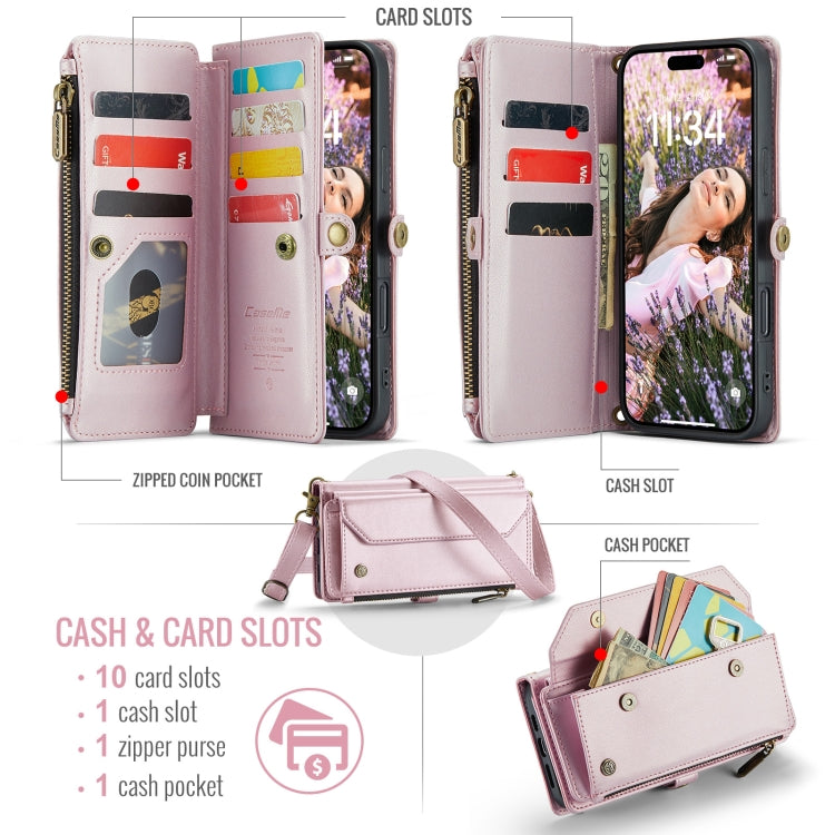 CaseMe C36 Card Slots Zipper Wallet RFID Anti-theft Leather Phone Case