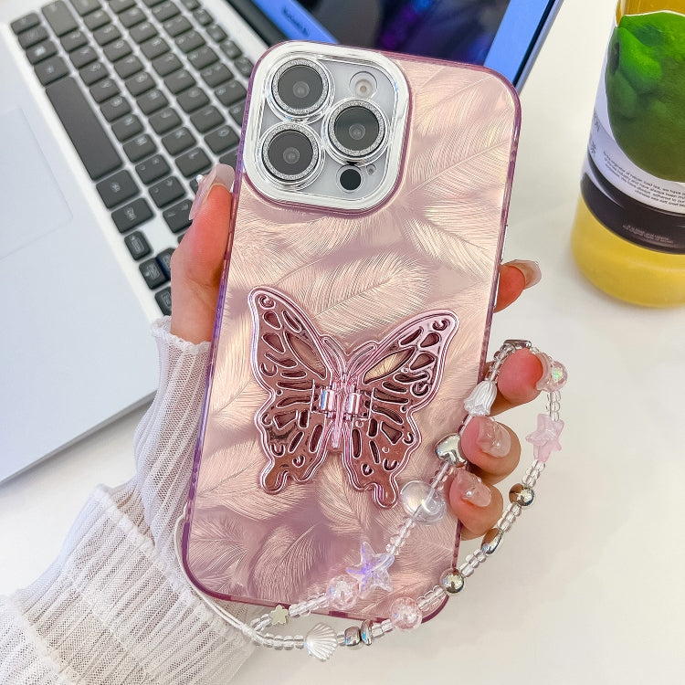 Plating Glitter Lens Film Texture Butterfly Holder Wristband Phone Case, Series 1