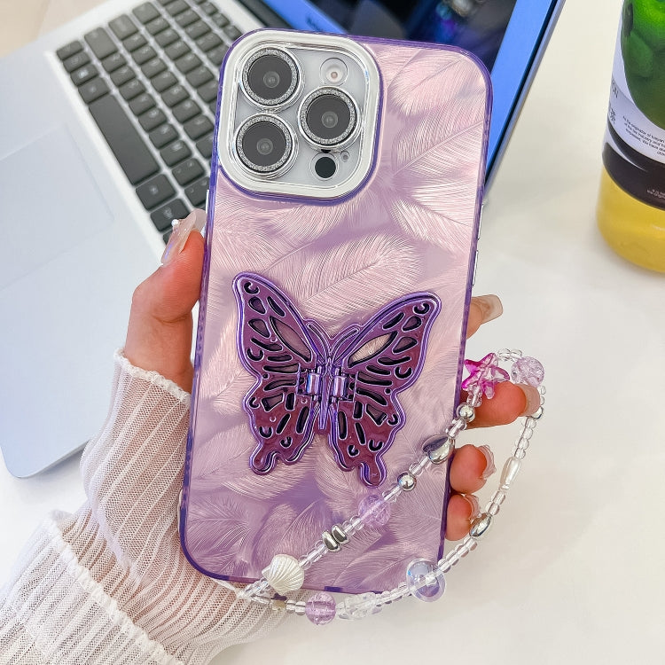 Plating Glitter Lens Film Texture Butterfly Holder Wristband Phone Case, Series 1