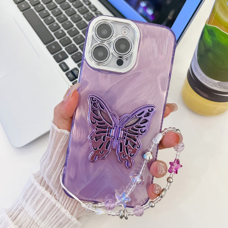 Plating Glitter Lens Film Texture Butterfly Holder Wristband Phone Case, Series 1