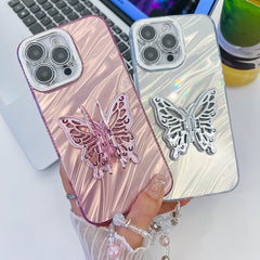 Plating Glitter Lens Film Texture Butterfly Holder Wristband Phone Case, Series 1