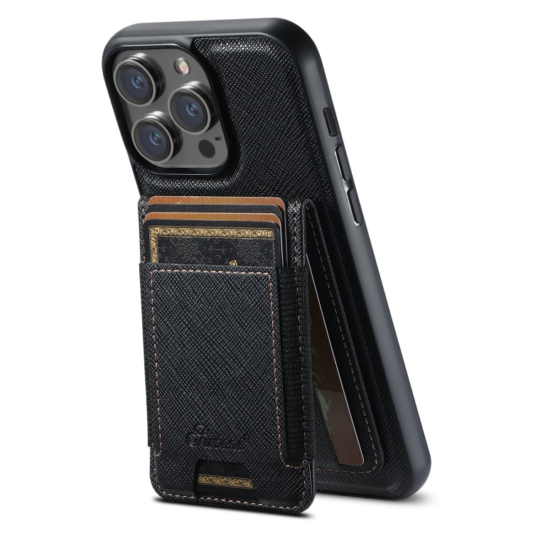 Suteni H17 Cross Grain Leather MagSafe Detachable Wallet Phone Case, For iPhone 12 Pro Max, For iPhone 12 Pro