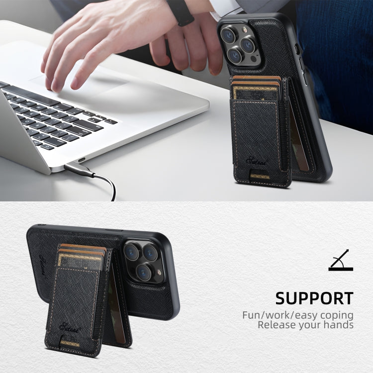 Suteni H17 Cross Grain Leather MagSafe Detachable Wallet Phone Case, For iPhone 12 Pro Max, For iPhone 12 Pro