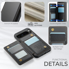 CaseMe C22 Card Slots Holder RFID Anti-theft Phone Case, For Google Pixel 9 Pro XL, For Google Pixel 9 / 9 Pro