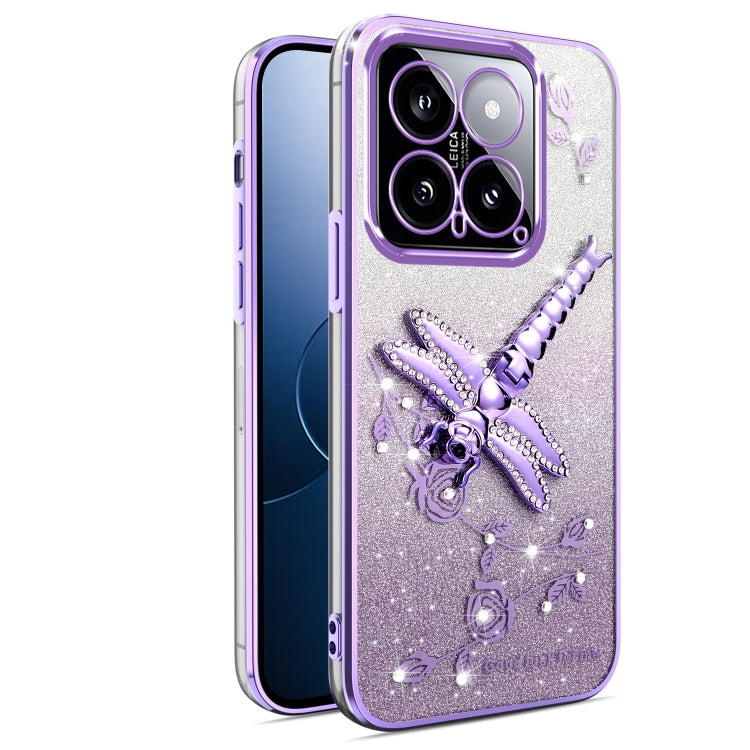 Gradient Glitter Immortal 3D Dragonfly Holder Plated Phone Case