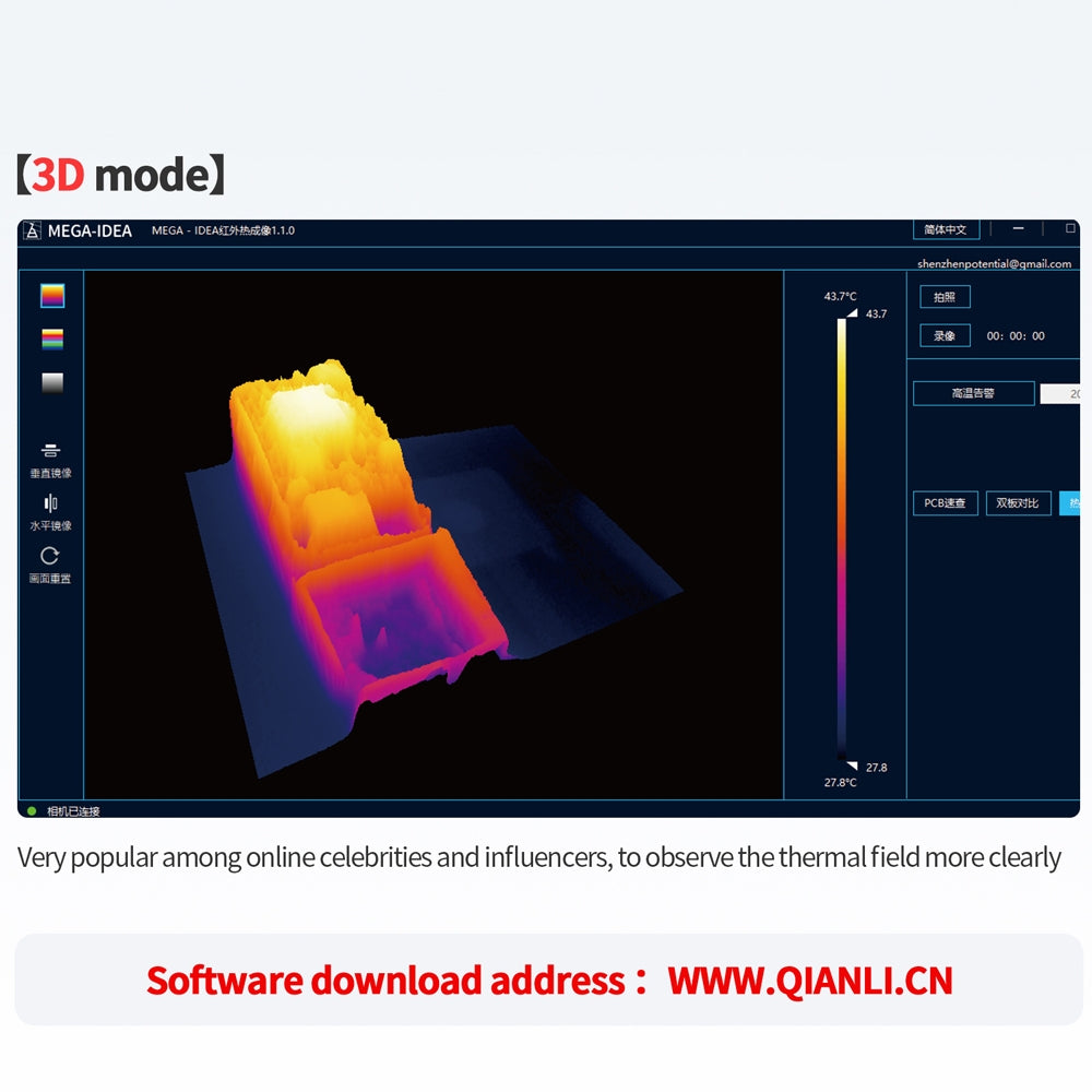 Qianli Mega-Idea Super IR Cam Mini S Microscope Infrared Thermal Imaging Camera for Motherboard Detected