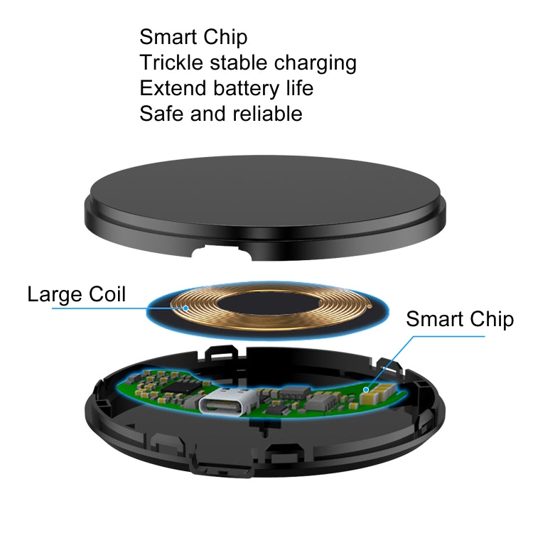 DSW-36B Mobile Phone Wireless Charger Mini 15W Fast Charging Type-C Round QI