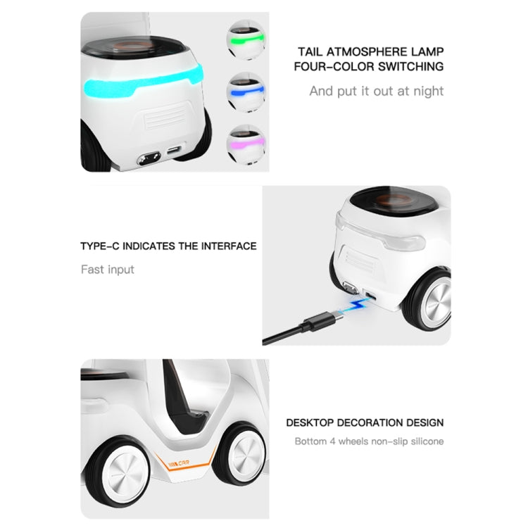 T20 5-in-1 Car-shaped Desktop Alarm Clock Wireless Charger with Atmosphere Light