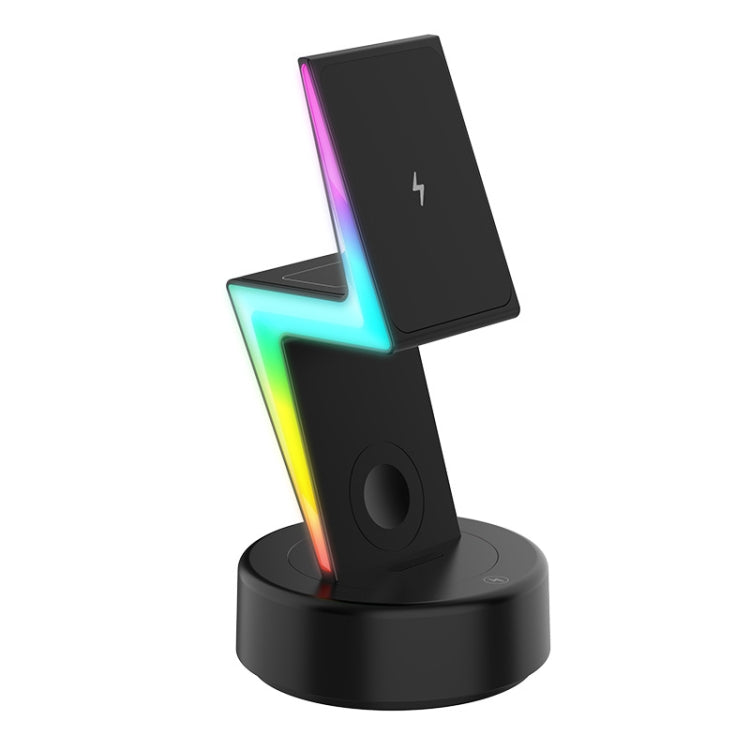 For Apple Series 3 In 1 RGB Light Magsafe Magnetic Mobile Phone Holder Wireless Charger