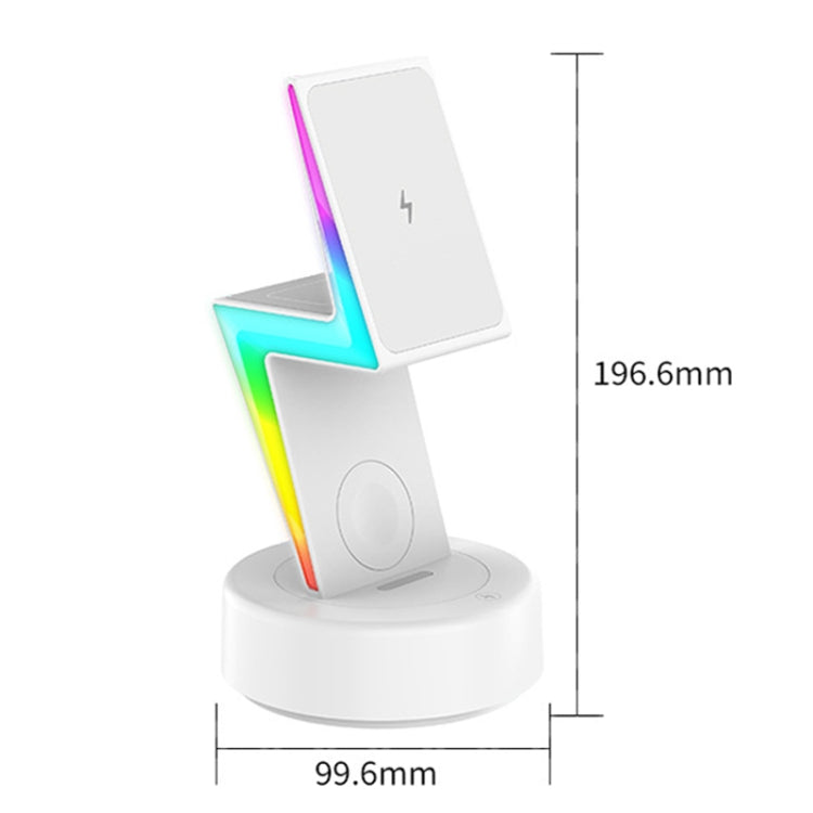 For Apple Series 3 In 1 RGB Light Magsafe Magnetic Mobile Phone Holder Wireless Charger