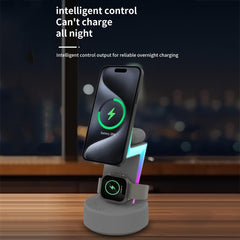 For Apple Series 3 In 1 RGB Light Magsafe Magnetic Mobile Phone Holder Wireless Charger