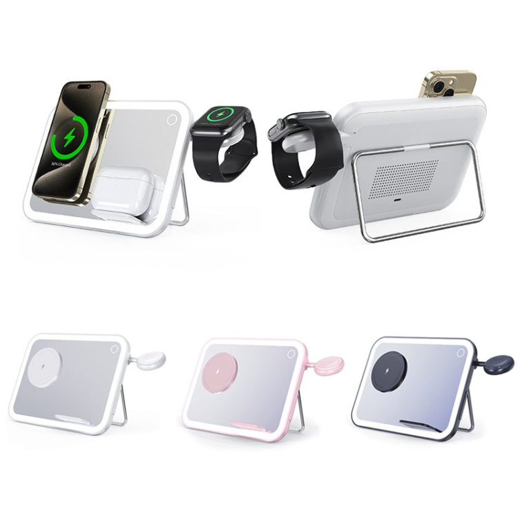 15W 3-in-1 MagSafe Magnetic Folding LED Makeup Mirror Night Light Wireless Charger