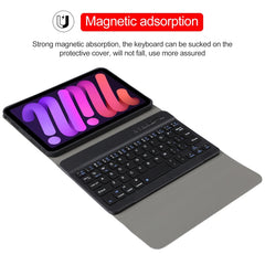 A06 Detachable Lambskin Texture Ultra-thin TPU Bluetooth Keyboard Leather Tablet Case with Stand For iPad mini 6 / mini 7