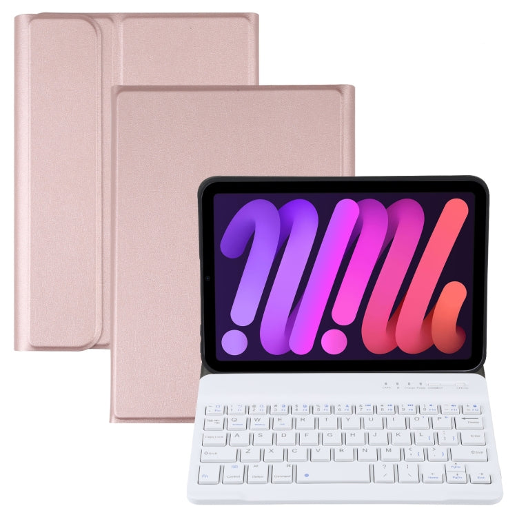 A06 Detachable Lambskin Texture Ultra-thin TPU Bluetooth Keyboard Leather Tablet Case with Stand For iPad mini 6 / mini 7