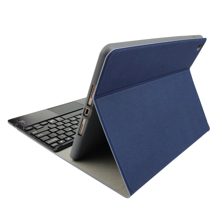 RK109C Detachable Magnetic Plastic Bluetooth Keyboard with Touchpad + Silk Pattern TPU Tablet Case for iPad Air 2020, with Pen Slot & Bracket