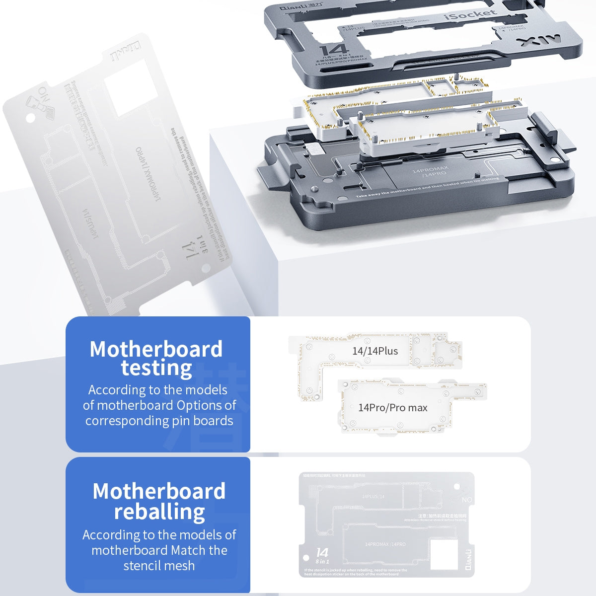 Qianli iSocket Motherboard Layered Test Fixture For iPhone 14 Series